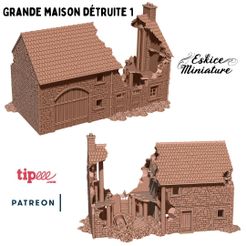 Grande-maison-détruite-1.jpg Download STL file Destroyed House 1 - XVIII to XX period • 3D print model, Eskice
