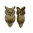 3.jpg Ornamental Owl Jewelry Relief – Pendant / Medallion – High Detail 3D Print