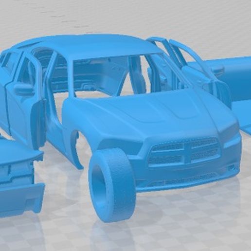 Dodge-Charger-LX-2011-Cristales-Separados-2.jpg Fichier 3D Dodge Charger LX 2011 Imprimable Car・Modèle à imprimer en 3D à télécharger, hora80
