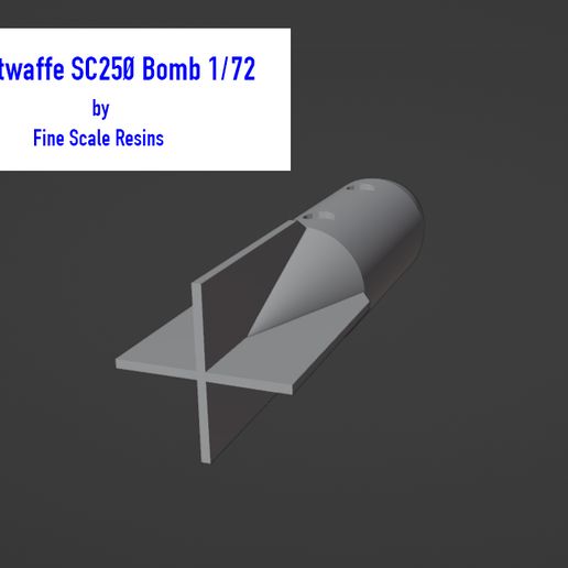 Luftwaffe $C258 Bomb 1/72 by Fine Scale Resins SC250 Бомба Люфтваффе