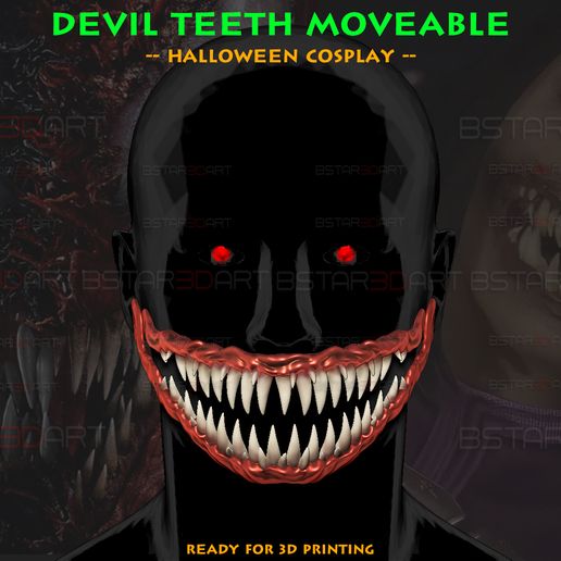 👹 Monster Teeth - Jaw Moveable - Venom - Mileena -shark mouth