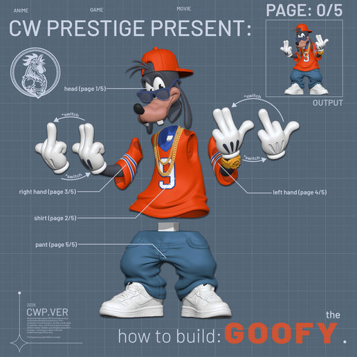 Goofy Hip-Hop Urban Vibes – Modular FDM STL – No AMS / Multi-Part