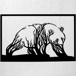 Imagen1-OSO-EN-ARBOLES.png Fichier STL OURS DANS LES ARBRES ART MURAL 2D DÉCORATION・Plan à imprimer en 3D à télécharger