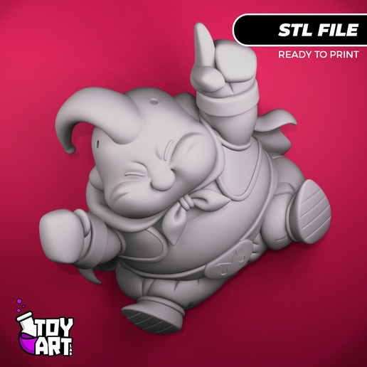 🐉 Majin Boo Chibi STL Dragon Ball Fanart for 3D Print・ STL
