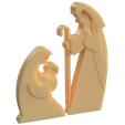 a7d1df1b-5dca-447c-993d-de3aa200d69d.png Free STL file Christian Nativity -Mary Joseph and Jesus - Modern free standing ornament・Design to download and 3D print