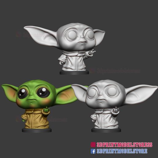 Download file Cute baby Yoda statue STL file sculpt 3D print model • 3D printing model • Cults