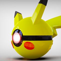 9.jpg 3D file Pikachu pokeball・3D printer model to download