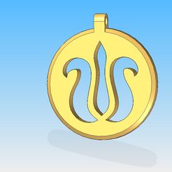 Medal30mm.jpg STL file Medalion with tulip cutout 30mm diameter・3D print object to download