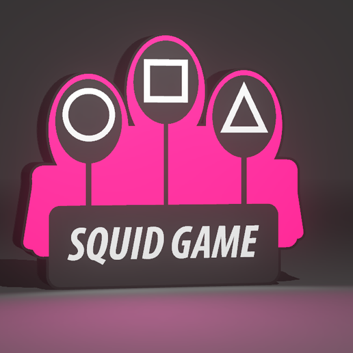 Lightbox Squid Games - Lampara LED 3D model