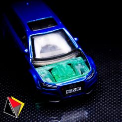 0111_engine_AUDI_RS6_AVANT_0111_2.jpg STL file 1/64 Scale RS6 Engine Diecast Hot Wheels Audi RS6 Avant・3D printer model to download