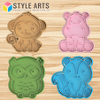 ANIMALES-PACK-3.png Monkey squirrel animal cookie cutters - Animal Cookies