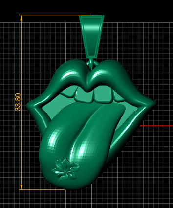 dimensions-1.png MOUTH TOUNGH FLOWER DESIGN PENDANT 3D PRINTABLE MODEL