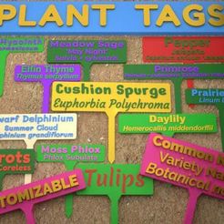 PlantTags-cover01-628x472.jpg Free STL file Customizable Plant Tags・3D print model to download