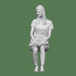 DOWNSIZEMINIS_girlsit283a.jpg STL file YOUNG GIRL SIT PEOPLE CHARACTER・3D printing design to download