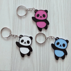 panda-5.png 3D Printed Animal Keychain - Personalized and Whimsical Key Holder