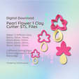Cover-7.png Pearl Flower 1 Clay Cutter - Earring STL Digital File Download- 12 sizes and 2 Earring Cutter Versions, cookie cutter,