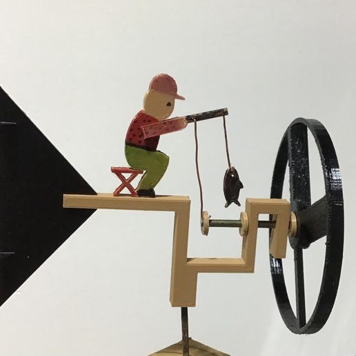 mini Bob the fisherman whirligig 3D model