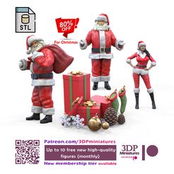 Gift.1.1E3.jpg STL file Christmas Collection 3 Santa Claus Christmas tree stuff・Template to download and 3D print, 3DP-Miniatures