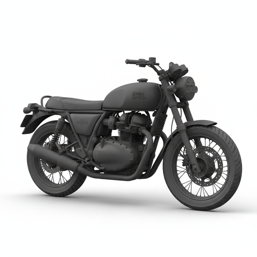 Royal Enfield Interceptor 650 motorcycle diorama, resin motorcycle model, printable motorcycle, motorcycle miniature, two stroke motorcycle STL, steampunk motorcycle STL, GP style motorcycle STL, 1:18 motorcycle, sci fi motorcycle STL, motorcycle 3D print