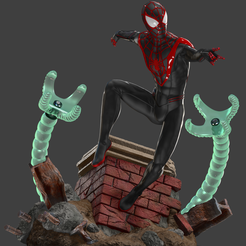 spider man final 1.png STL file Spiderman Miles Morales for print・Model to download and 3D print