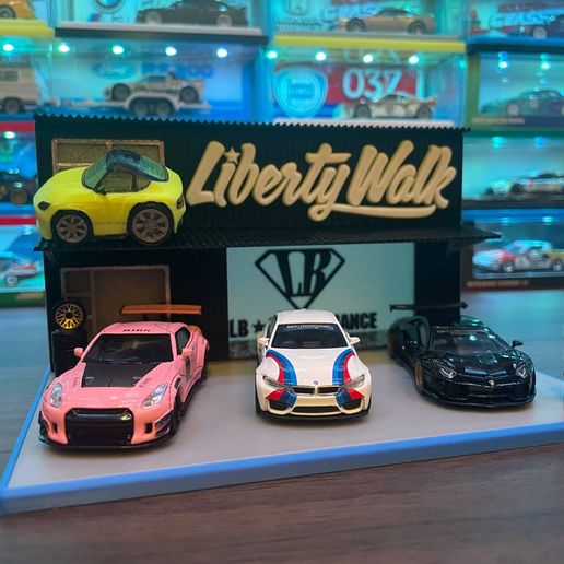 🚶 Triple 1/64 Liberty Walk Garage Display・ STL File for ・Cults