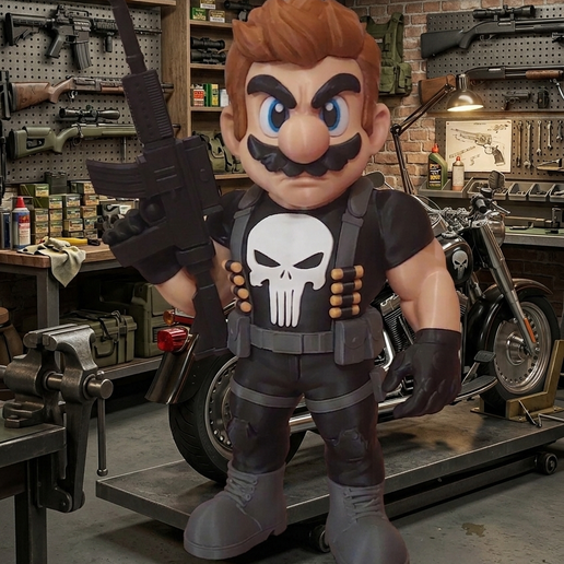 🎄 MARIO BROS PUNISHER (MULTIPART / NO AMS)・3D Print with the P1s