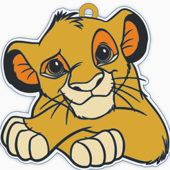 simba-tinker.png STL file Simba cub keychain. The lion king.・3D printable model to download
