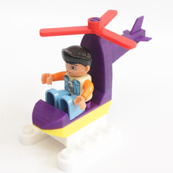 Capture d’écran 2017-10-24 à 09.45.40.png Free STL file Duplo Compatible Mini Helicopter・Object to download and to 3D print
