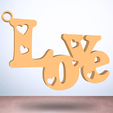 15.png Key ring ornament word Love with hearts