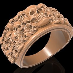 1.jpg Anillo de cráneo, esqueleto, joyas de anillo, modelo de impresión en 3D.