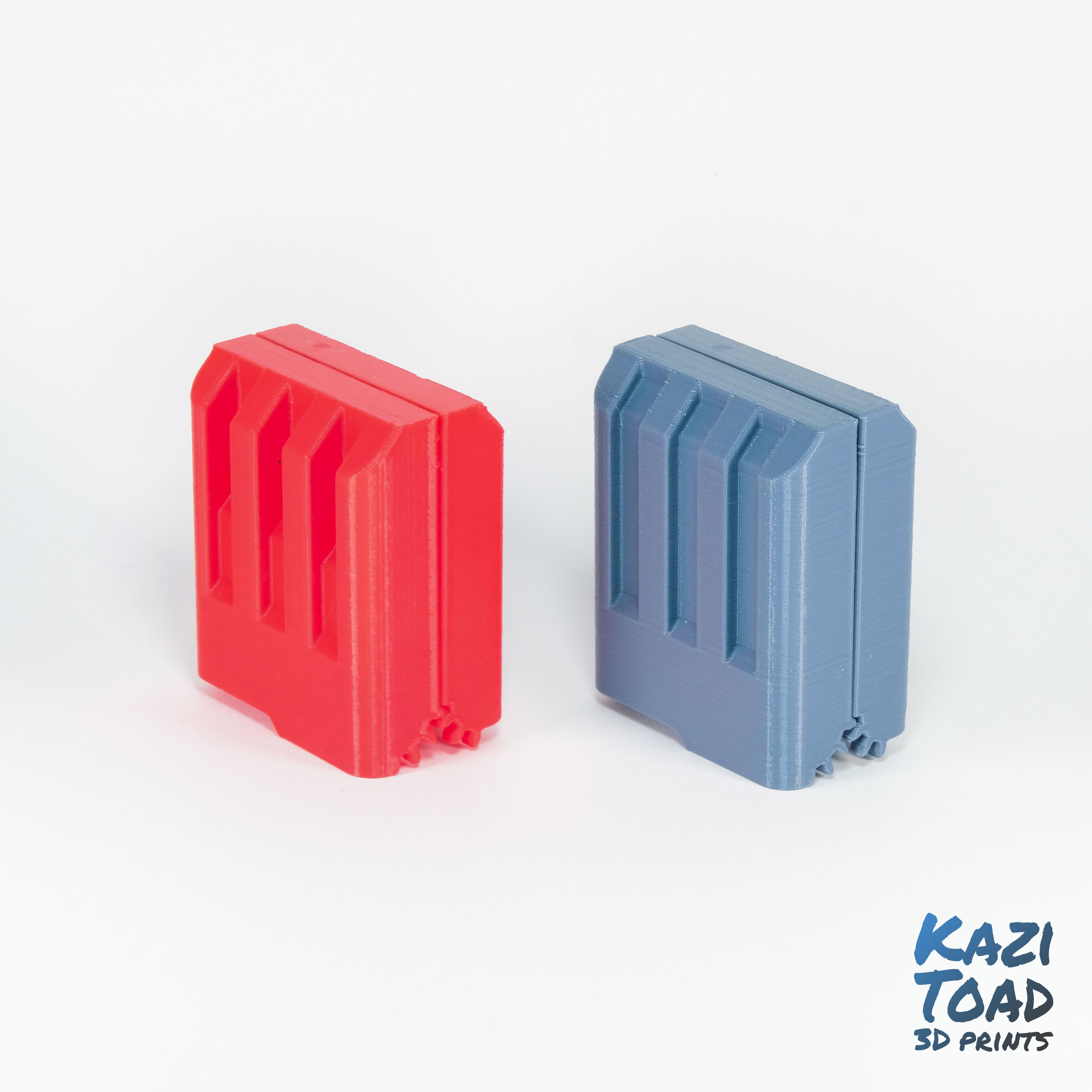sd red blue 1.jpg Download free STL file Geared SD Card Case with Snap-fit Hinge and magnets too :) • 3D printing model, KaziToad