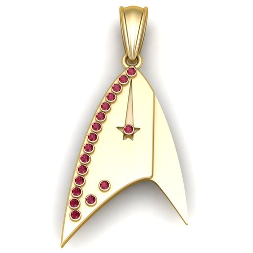 Ruby Starship Gold Pendant