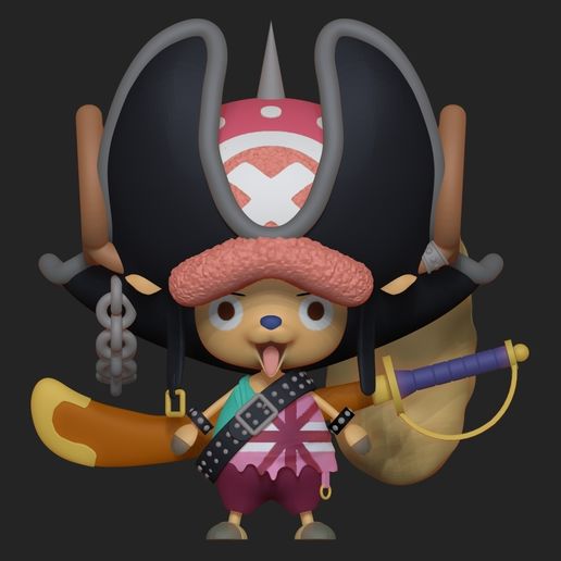Chopper Red One Piece - 3D model önizlemesi