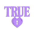 True Solid.stl TRUE Heart Lock Word Sign