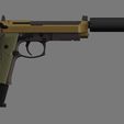 22.jpg Beretta M9 + M9A1 custom kit with a suppressor (Prop gun)