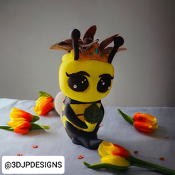 IMG_20230622_145518.png Fichier STL gratuit Pot de fleurs d'abeilles assis / suspendu・Objet imprimable en 3D à télécharger