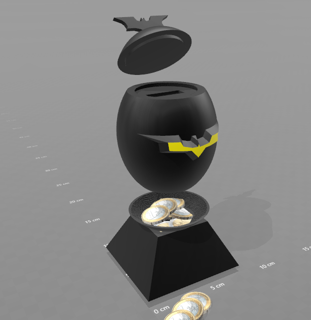 2.png Fichier STL gratuit Tirelire "oeuf batman"・Plan imprimable en 3D à télécharger, psl