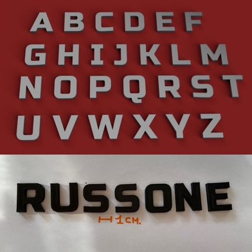 RUSSONE uppercase 3D letters STL file 3D model
