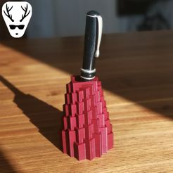 black pen.jpg Free STL file Tower Pen Holder・3D printable object to download