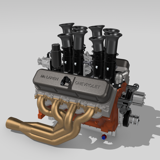 💭 McLaren M8F Chevy Engine・ STL File for 3D printing・Cults
