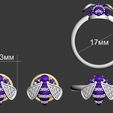 232321.jpg bee earrings ring 3D print model