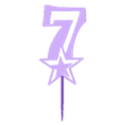 7 estrella.stl Star topper numbers 0 to 9