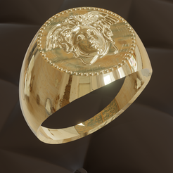 Anillo-Medusa-oro.png 3D-Datei Medusa-Ring (Versace)・Design zum Herunterladen und 3D-Drucken