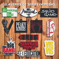 AAAAAAASeries-Famosas.jpg STL file PACK 12 KEY RINGS OF "FAMOUS SERIES".・3D printable design to download