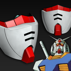 Gundam1.png Fichier STL gratuit Casquette de masque COVID-19, édition Gundam RX-78・Design imprimable en 3D à télécharger, Spazticus