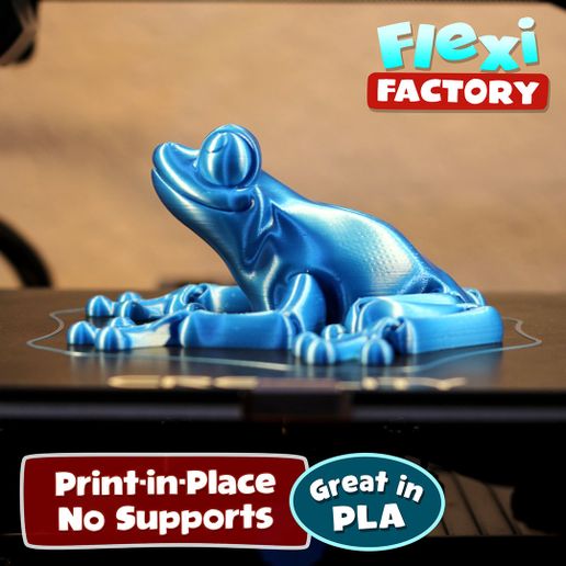 Frog_02.jpg Файл STL Симпатичная лягушка с флекси-принтом・Модель 3D-принтера для скачивания, FlexiFactory