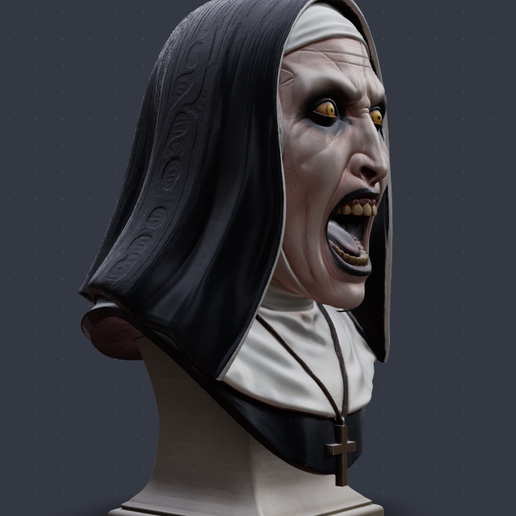 👤 Valak: The Demon Nun - High-Detail Horror Bust・Free STL File for 3D ...