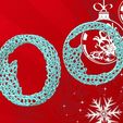 Adorno Papa Noel.jpg Voronoi Christmas Wheel Ornament - Santa Claus style