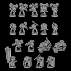 untitled.png Free 3D file BALL BEARING GALACTIC CRUSADERS w/ CHAINAXES 6-8MM・Template to download and 3D print