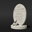 Shapr-Image-2023-08-03-124821.png God bless this Child, Love Teddy Bear, comforting gift, Baptism, Christening,  religious event, nursery plaque, baby sleep well prayer